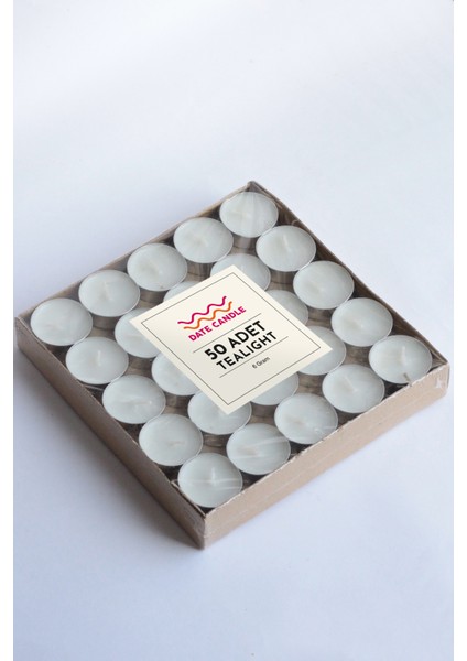 Beyaz 6 gr Tealight Mum 50 Adet - Buhurdanlık ve Mumluğa Uygundur.