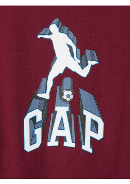 Erkek Çocuk Bordo Gap Logo Grafikli T-Shirt fiyatları