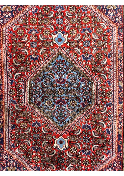 111 x 157 cm Küçük Boy Ender Çiçek Desenli El Dokuma Yün Iran Halısı Kırmızı Renk