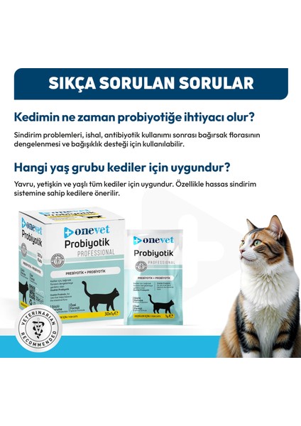 Kedi Probiyotik Şase Sindirmeye Destek Vitamin Takviyesi 30 Adet 1 gr