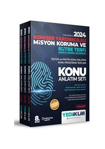 2024 Komiser Yardımcılığı Misyon Koruma ve Rütbe Terfi Sınavlarına Konu Anlatım Seti 3 Modül