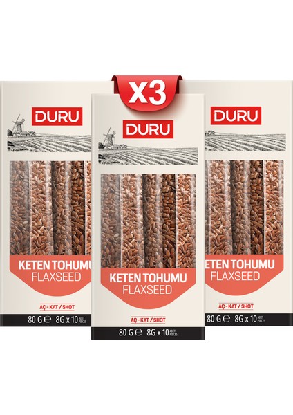 3'lü Keten Tohumu Aç-Kat (8g x 10Ad)