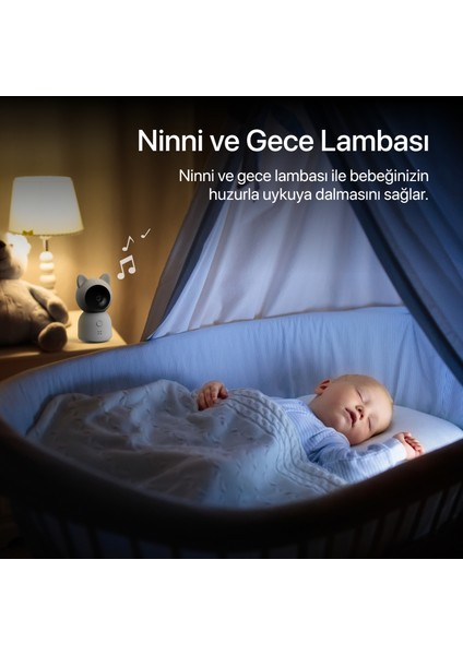 Akıllı Bebek Kamerası Dijital 5'' LCD Monitörlü Sıcaklık ve Nem Ölçen Ninni Çalan Gece Görüşlü Bebek İzleme Monitörü X7202
