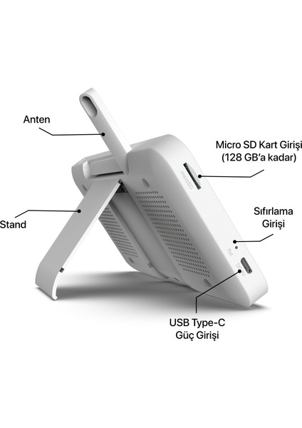 Akıllı Bebek Kamerası Dijital 5'' LCD Monitörlü Sıcaklık ve Nem Ölçen Ninni Çalan Gece Görüşlü Bebek İzleme Monitörü X7202