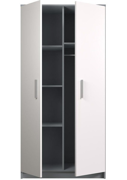 Açelya Giyinme Dolabı - Çok Amaçlı Dolap - Gardırop 80 cm -2 Kapaklı
