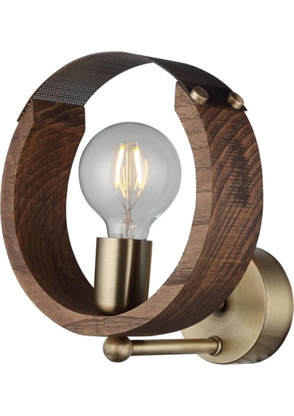 Lucea Manya Ahşapli Eskitme Aplik 1 x E27