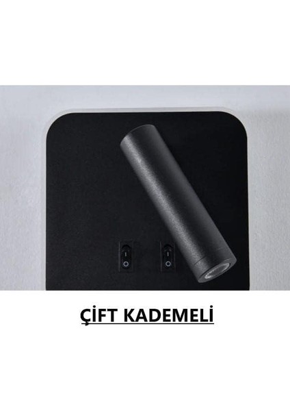 Cata Tuvalu Ev-Yatak-Oturma-Çalışma-Okuma Odası Aydınlatma Iki Anahtarı ile LED Duvar Lamba 13 Watt Siyah Aplik fiyatları