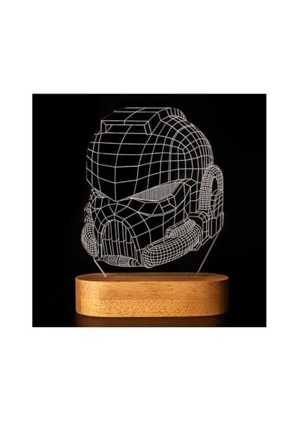 Masa Lambası Gece Lambası Optik Illüzyon 3 Boyutlu Maske Tasarımlı Yeni