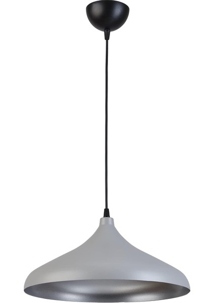 Nil Modern Tasarım Salon Mutfak Yatak Odası Cafe Gri Içi Gümüş Renkli Tekli Avize Gri Içi Gri 18 x 32