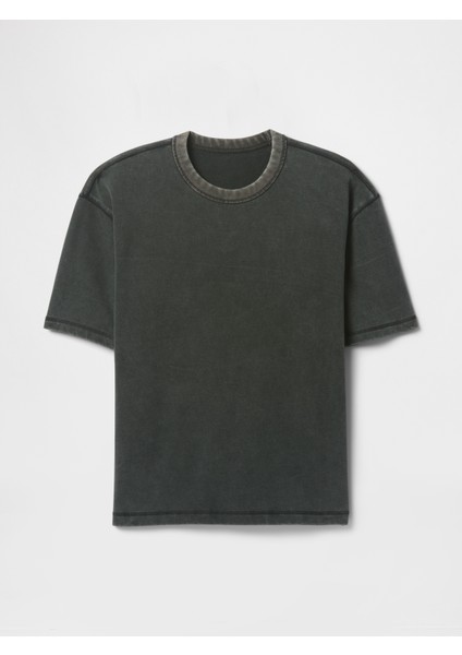 Erkek Siyah Heavyweight Crop T-Shirt fiyatları