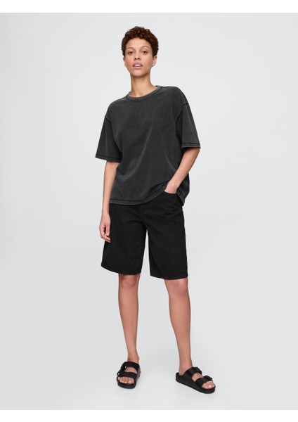 Erkek Siyah Heavyweight Crop T-Shirt indirimleri