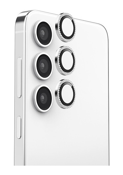 Samsung Galaxy S25 Uyumlu Kristal Taşlı Kamera Lens Koruyucu