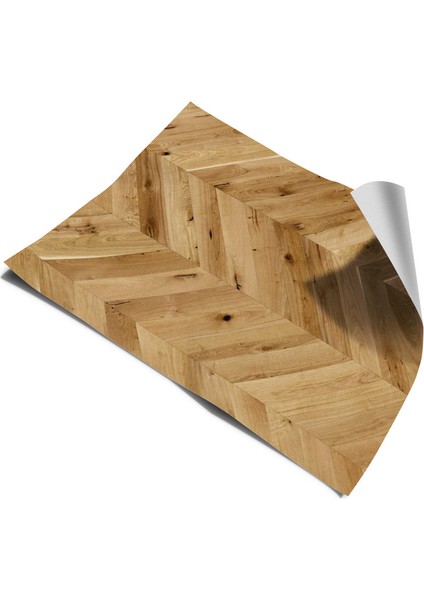 Yer Kaplama Folyosu Kendinden Yapışkanlı Laminasyonlu Balıksırtı Ahşap Parke Desen 60 cm x 100 cm fiyatları