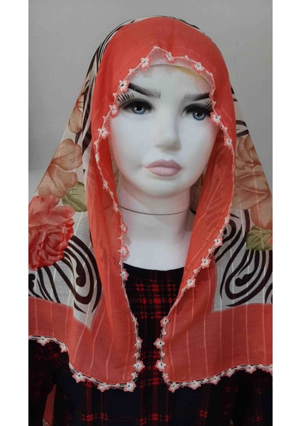 4 Taraf Tığ Oyalı Baş Örtüsü En 95cm, Boy 98cm modelleri