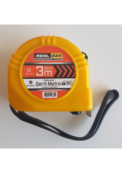 Şerit Metre Stop'lu, Abs'li, 3 m 16 mm