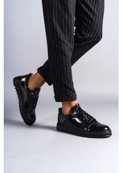 SLW152 Cool Bağcıklı Rugan Erkek Günlük Spor Klasik Ayakkabı St Siyah fiyatları
