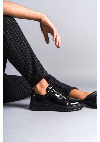 SLW152 Cool Bağcıklı Rugan Erkek Günlük Spor Klasik Ayakkabı St Siyah modelleri