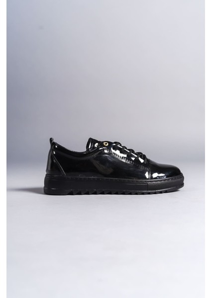 SLW152 Cool Bağcıklı Rugan Erkek Günlük Spor Klasik Ayakkabı St Siyah fırsatları