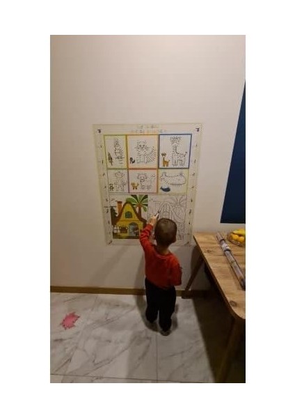 Yapışkansız Tutunan Boy Ölçerli Boyama Tahtası Yaz Sil Kağıt Tahta 60 x 150 cm