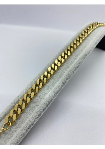 Lucky B&e 8mm Kalın Sade Zincir Çelik Bileklik Gold fırsatları