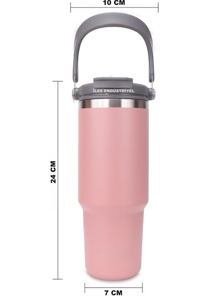 Vakumlu Termos, Paslanmaz Çelik 30 OZ/887 Ml, Pembe fırsatları