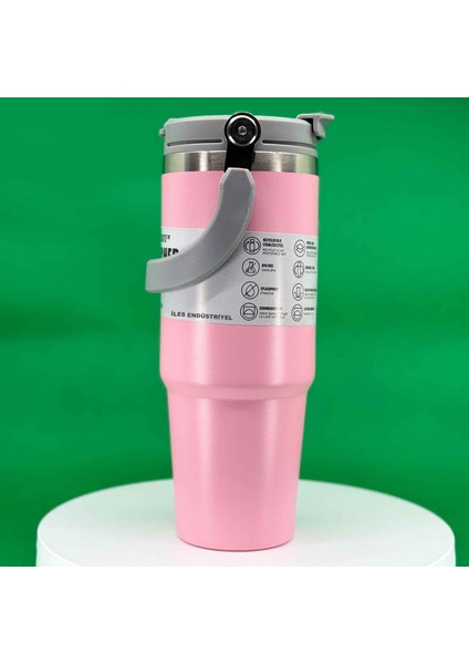 Vakumlu Termos, Paslanmaz Çelik 30 OZ/887 Ml, Pembe indirimleri
