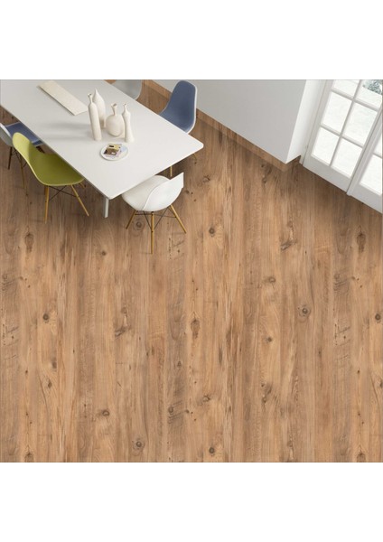 Yer Kaplama Folyosu Kendinden Yapışkanlı Laminasyonlu Ahşap Parke Desen 60 cm x 100 cm