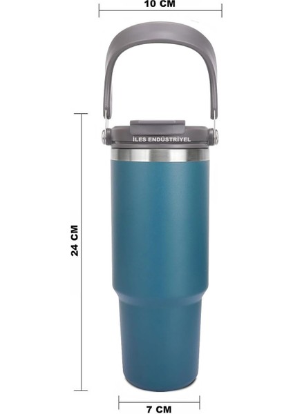 Vakumlu Termos, Paslanmaz Çelik 30 OZ/887 Ml, Mavi fırsatları