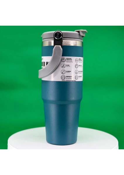 Vakumlu Termos, Paslanmaz Çelik 30 OZ/887 Ml, Mavi indirimleri