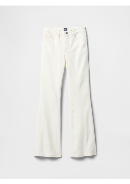 Kız Çocuk New Off Whıte Flare Jean Pantolon