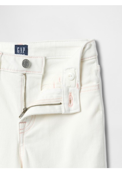 Kız Çocuk New Off Whıte Flare Jean Pantolon