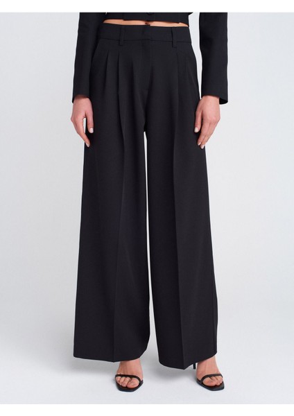 71606 Ekstra Geniş Paça Ayarlanabilir Pantolon-Siyah fiyatları