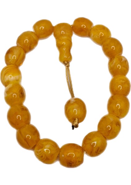 Büyük Boy Özel Model Sarı Renk Efe Maskot Toz Kehribar Tesbih modelleri