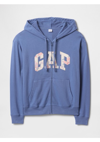 Kadın Koyu Mavi Gap Logo Relaxed Fermuarlı Sweatshirt fiyatları