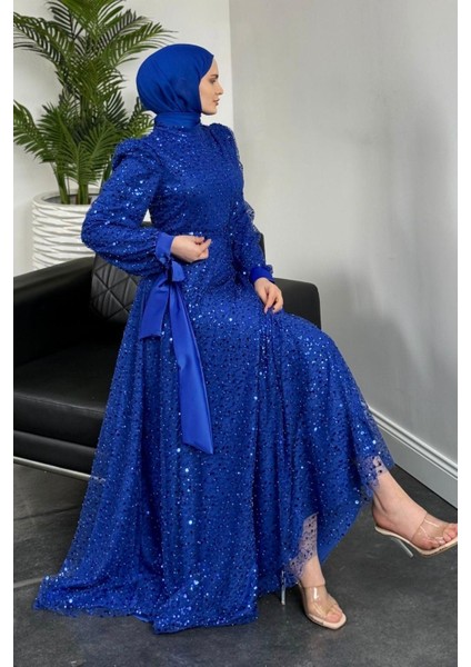 Hilly Kolları Fiyonk Saten Abiye Sax