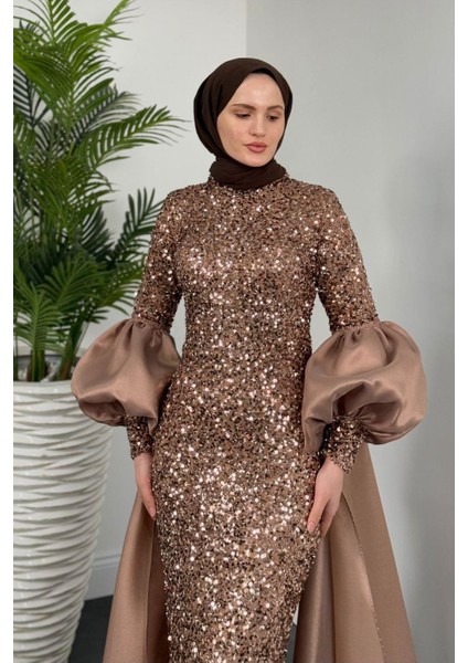 Jamie Kolları Seyyar Pelerinli Balon Kol Abiye Bakır indirimleri