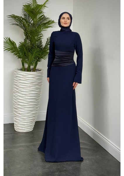 Fiore Beli Drapeli Balık Abiye Lacivert