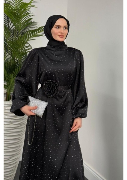 Margherita Taşlı Balon Kol Abiye Siyah fiyatları