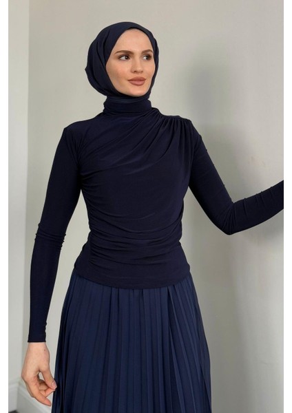 Normany Bluz Lacivert