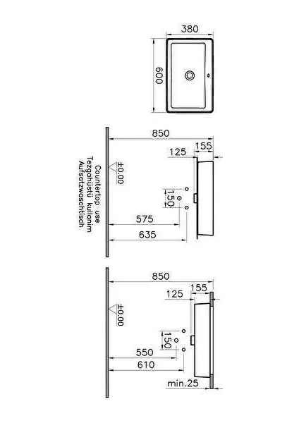 7434B003-0012 Nuo Çanak Lavabo Beyaz 60 cm modelleri