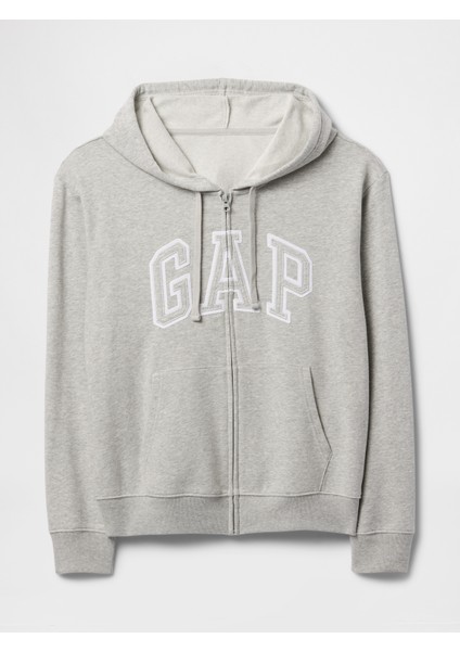Kadın Gri Gap Logo Relaxed Fermuarlı Sweatshirt fiyatları