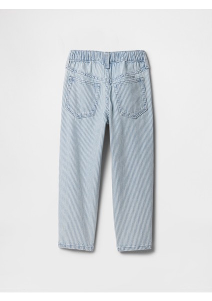 Erkek Bebek Mavi Çizgili Baggy Jean Pantolon
