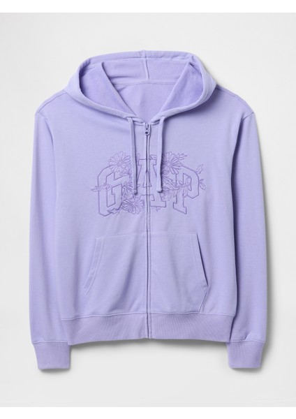 Kadın Lila Gap Logo Relaxed Fermuarlı Sweatshirt fiyatları