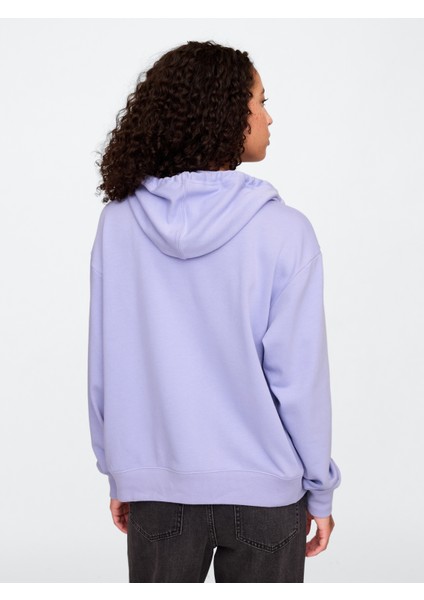 Kadın Lila Gap Logo Relaxed Fermuarlı Sweatshirt fırsatları