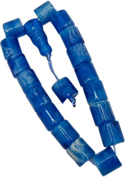 Büyük Boy Özel Model Mavi Renk Desenli Efe Maskot Toz Kehribar Tesbih modelleri