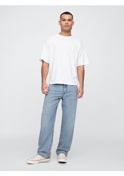 Erkek Mavi Supersoft Relaxed Fit Jean Pantolon