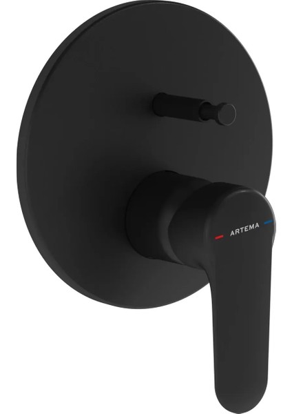 Vitra Root A4272736 Round Ankastre Banyo Bataryası, Sıva Üstü Grubu, Mat Siyah