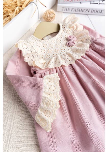 Fistolu Kare Yaka %100 Pamuk Pembe Kız Bebek Elbise Özel Gün Doğum Günü fiyatları