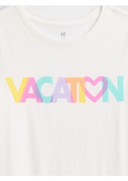 Kız Çocuk Kırık Beyaz Grafikli T-Shirt fiyatları