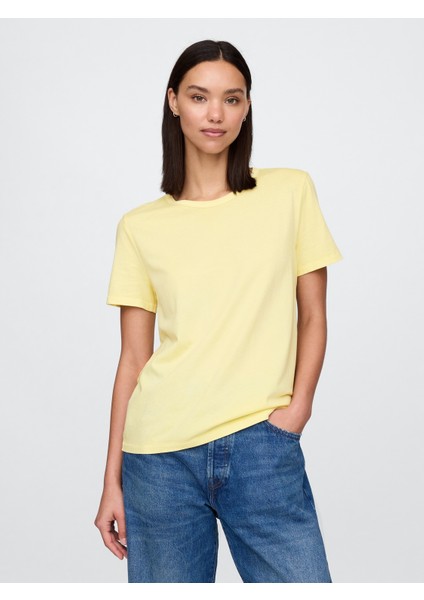 Kadın Sarı %100 Organik Pamuk Vintagesoft T-Shirt